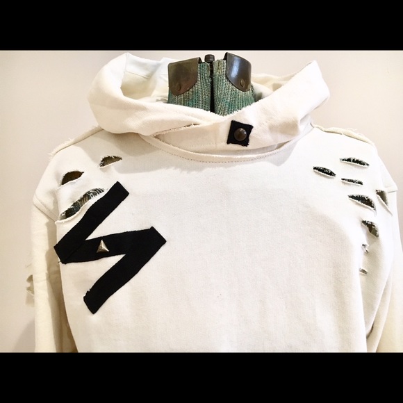 🔴 French Terry Distressed Pullover Hoodie NWT (Only Tobacco/Brown Available) - Picture 2 of 8